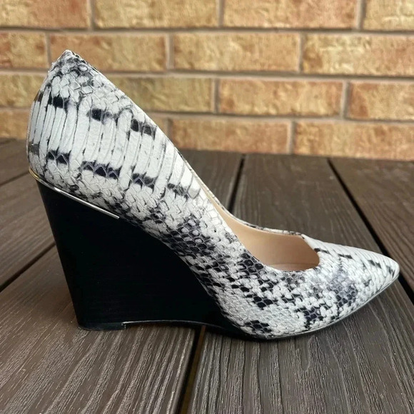 Coach Shoes - Coach black and white snakeskin wedge heel Orchard Women's Size 8